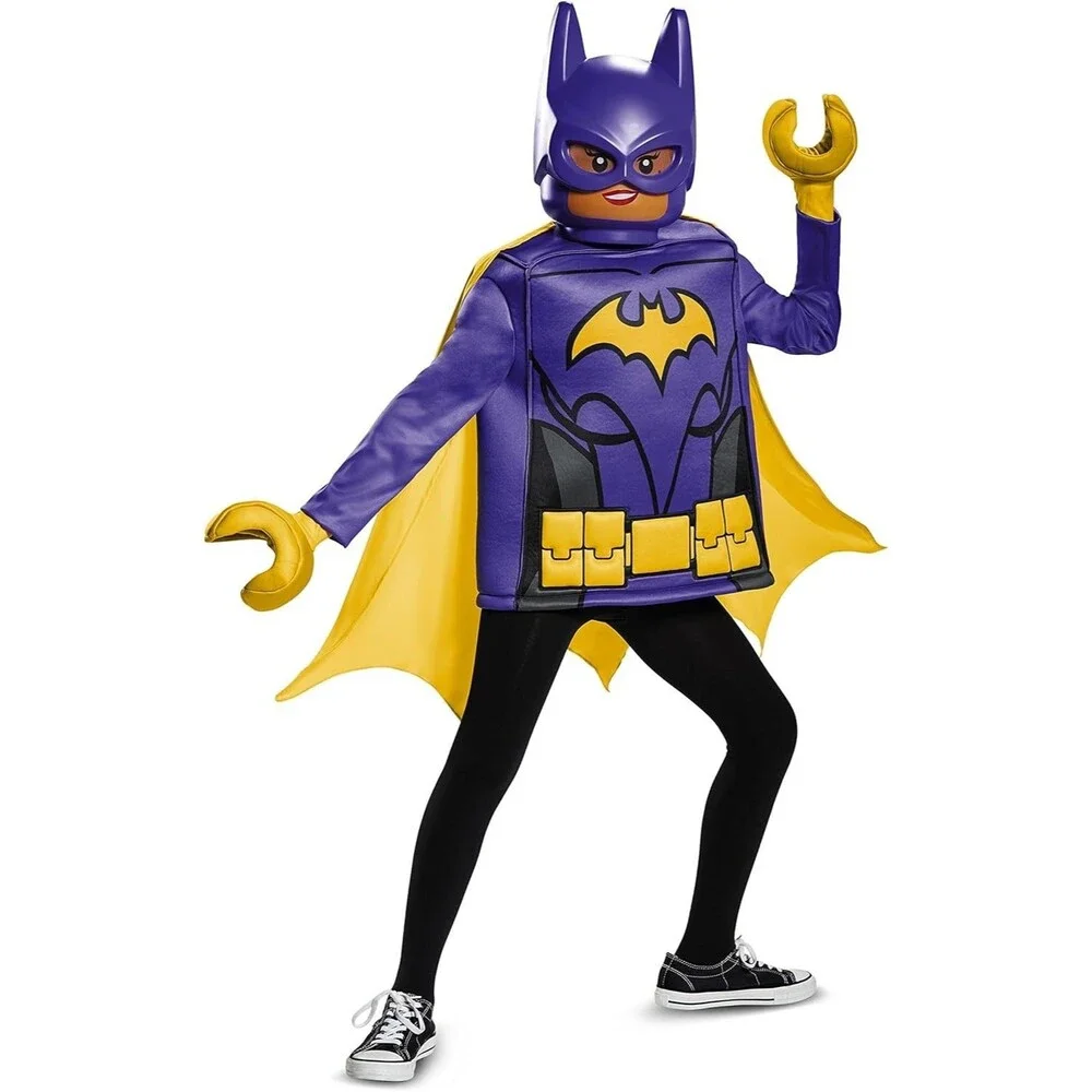 Batgirl LEGO Movie Deluxe Girls Costume M 7–8 – Tunic Cape Mask Mitts -No Pants - Picture 4 of 16